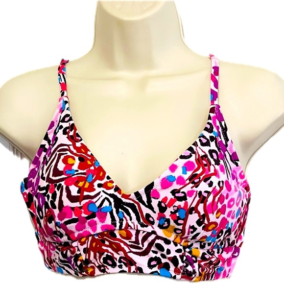 Jessica Simpson Swim Top,  Floral-Print, Adjustable Strings, Size Medium, NWOT - Picture 1 of 8
